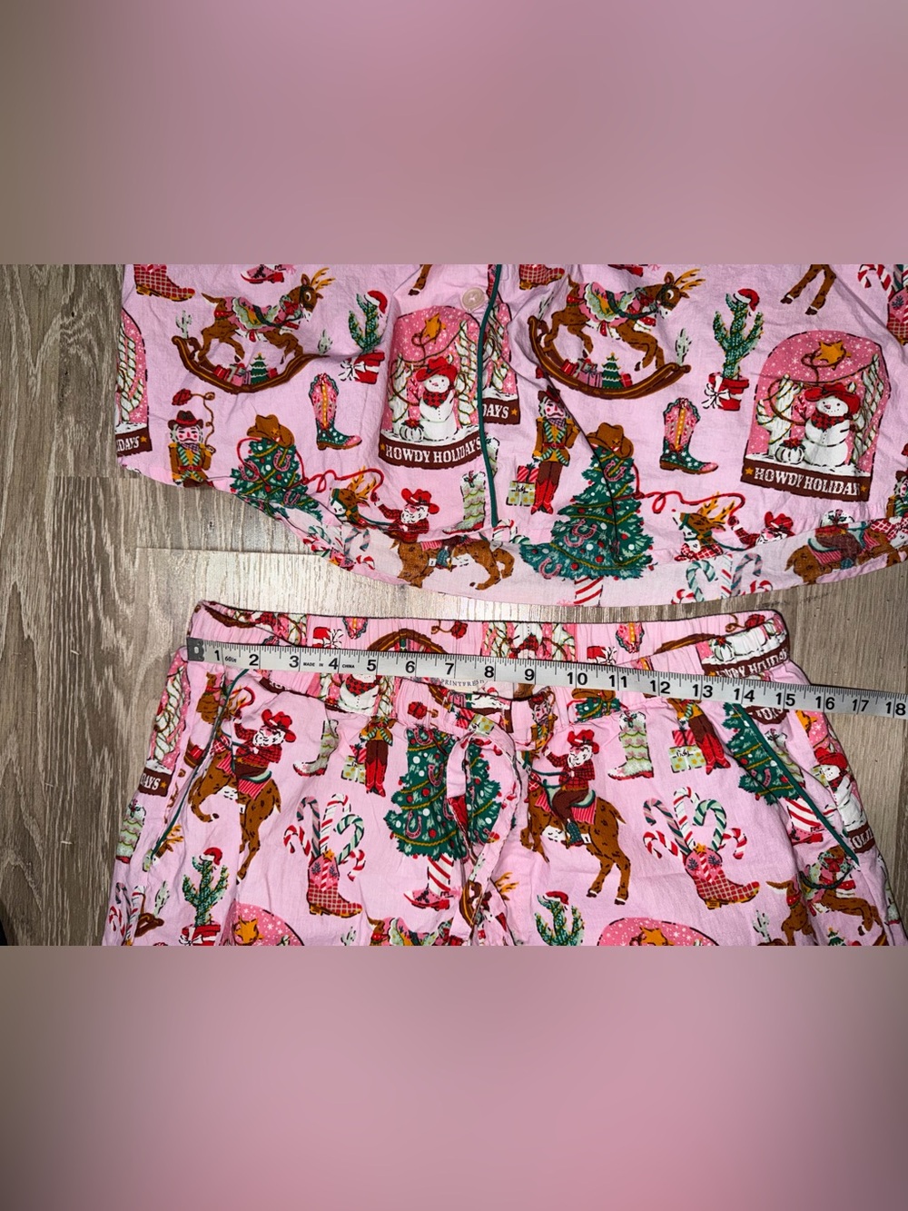 PRINTFRESH - COWBOY CHRISTMAS LONG PAJAMA SET MEDIUM - Picture 11 of 12